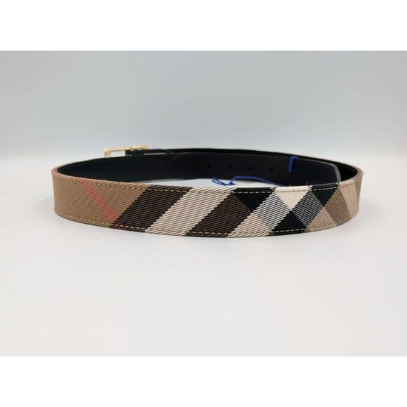 Burberry Reversible30 House Check Canvas Leather Belt Black 95cm 8114974 - Picture 4 of 9